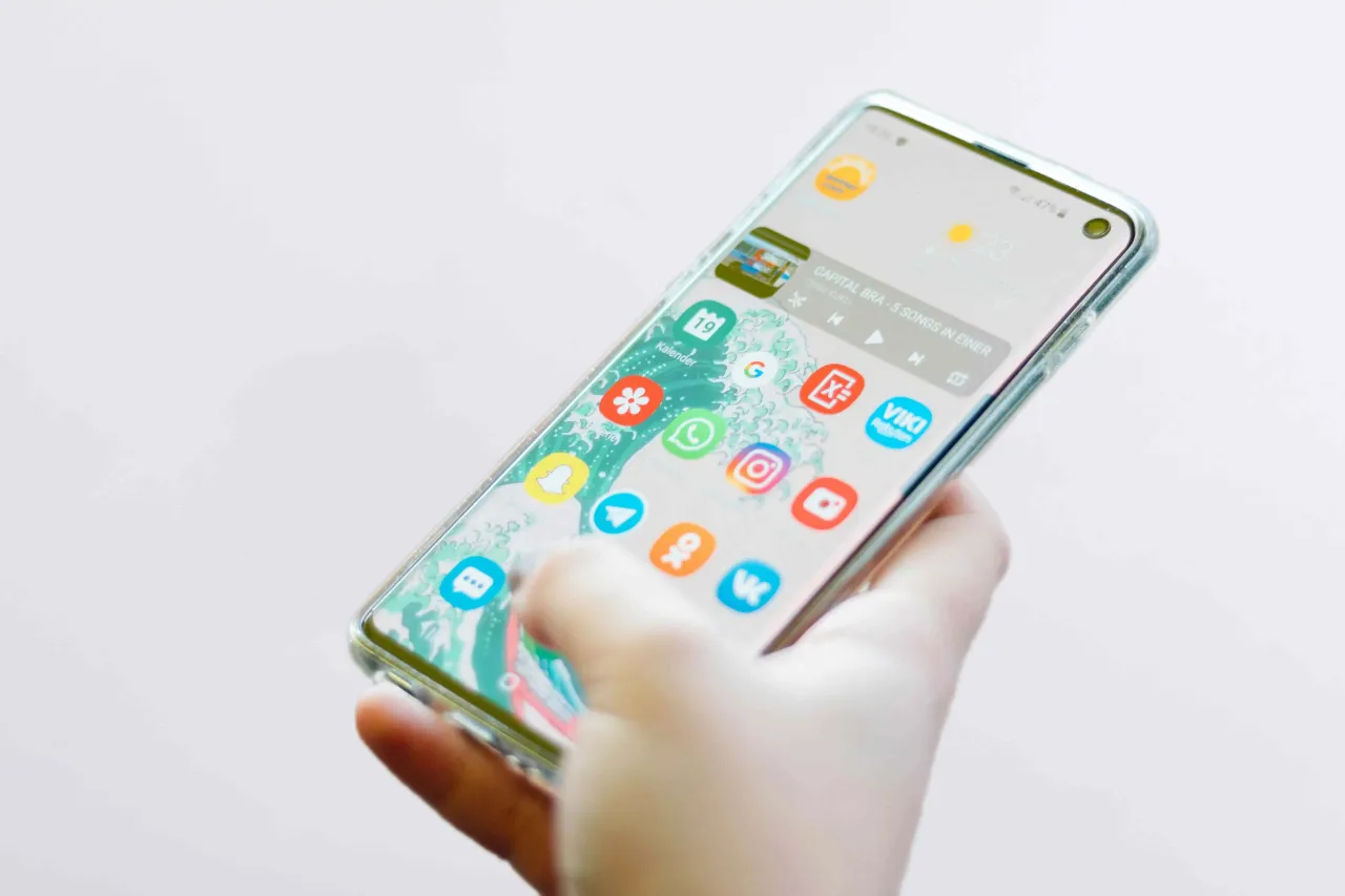 Mobile app interface being used on a smartphone
